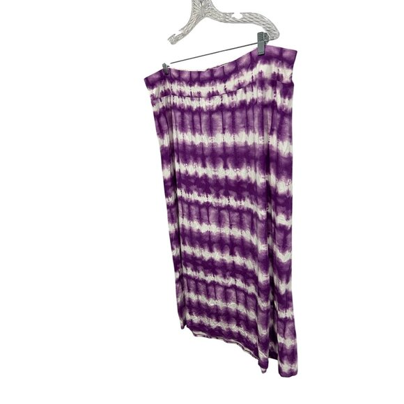 Ava and Viv NWT Purple White Tie Dye Midi Skirt SZ XXL - Picture 3 of 10